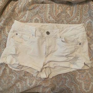 American eagle white jean shorts